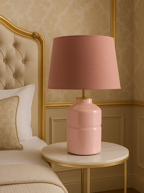 Kridha Living Pink Wood Artisan Table Lamp