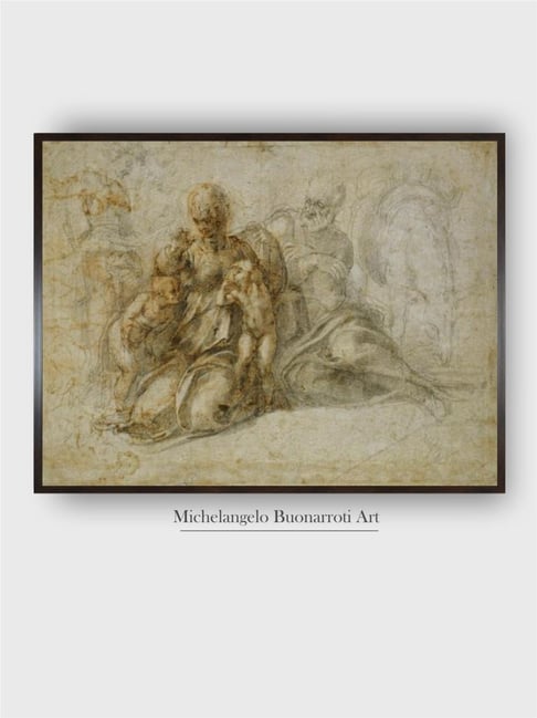 The Art House Beige Saint John the Baptist Wooden Framed Painting Wall Art-picture-44