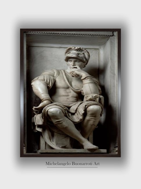 The Art House Black & White Statue of Lorenzo De' Medici Wooden Canvas Photograph Wall Art-image-31