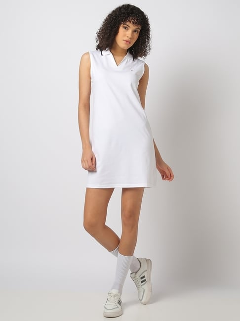 GAP White Solid Sleeveless Mini Dress GAP White Solid Sleeveless Mini Dress