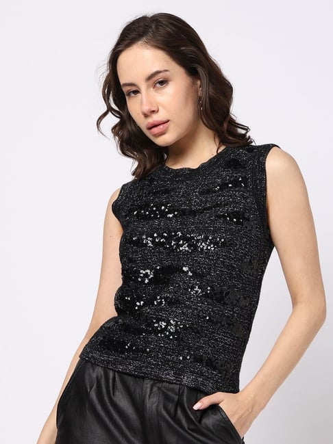 GAP Black Embellished Sleeveless Top-picture-32