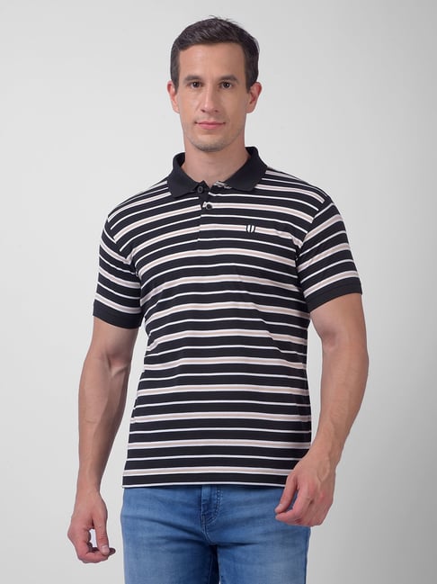 NUMERO UNO Black Striped Polo T-Shirt-picture-19
