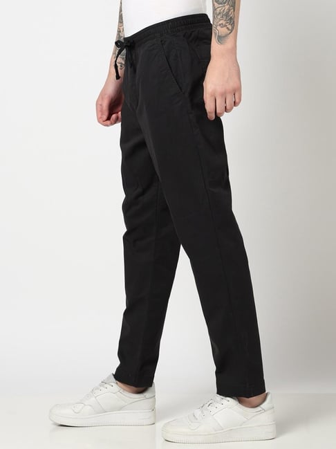 GAP Black Regular Fit Solid Trousers