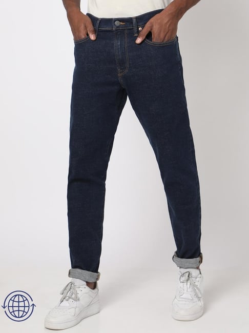 GAP Navy Blue Slim Fit Solid Jeans-picture-32