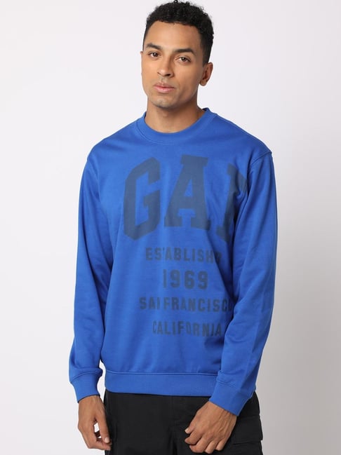 GAP Blue Regular Fit Printed Sweatshirt-picture-12