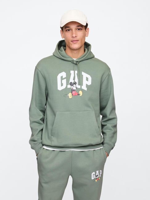 GAP Green Regular Fit Graphic Hooded Sweatshirt-picture-13