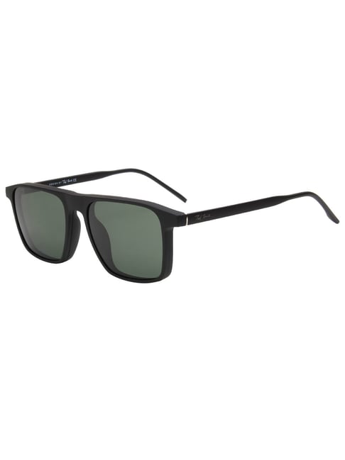 Ted Smith Black Polarized Square Unisex Clip On Frames Clip On Sunglasses