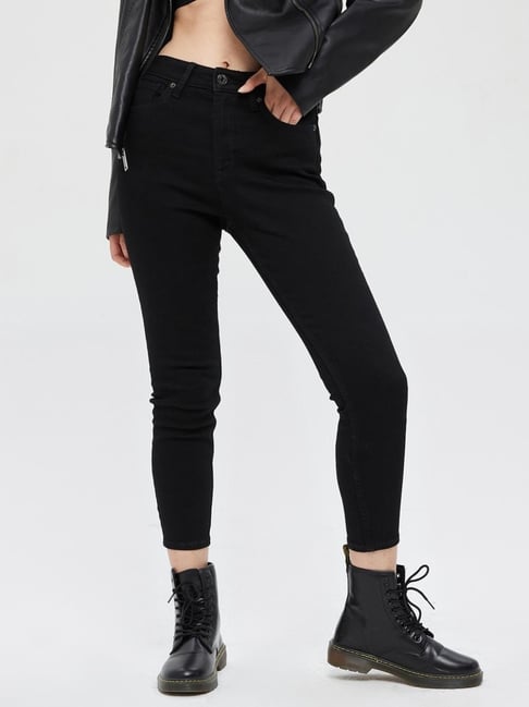 GAP Black Cotton Solid Jeans-picture-24
