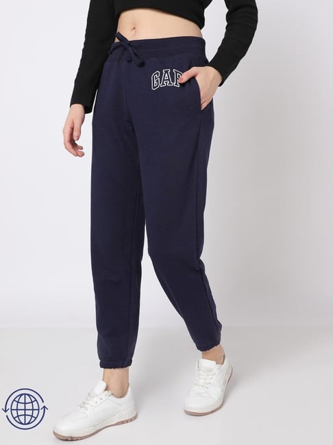 GAP Navy Blue Cotton Solid Joggers-picture-16