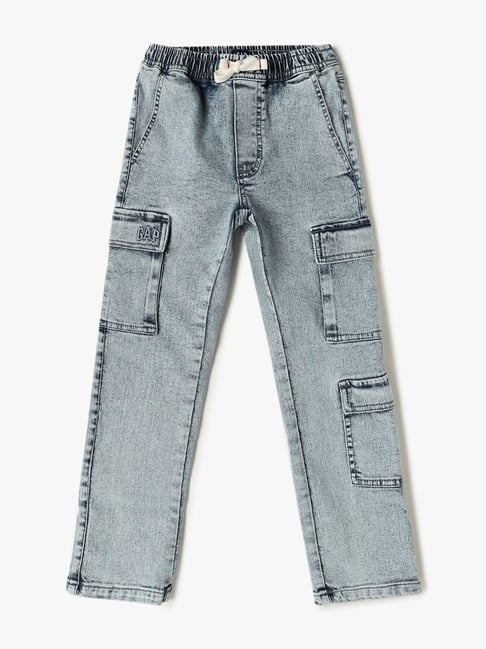 GAP Boys Lt. Blue Solid Jeans-picture-10