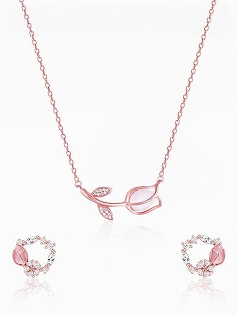 GIVA 925 Sterling Silver Rose Gold Set for Women