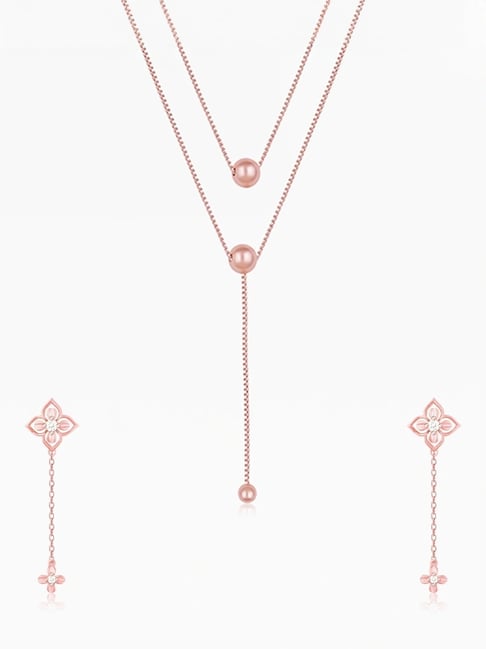 GIVA 925 Sterling Silver Rose Gold Set for Women