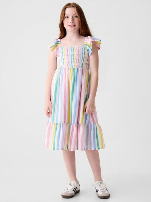 GAP Girls Multi Striped Midi Dress