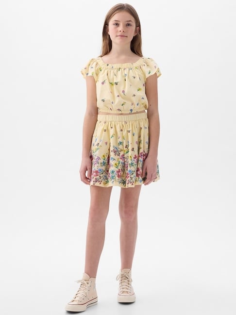 GAP Girls Yellow Floral Skirt-picture-12