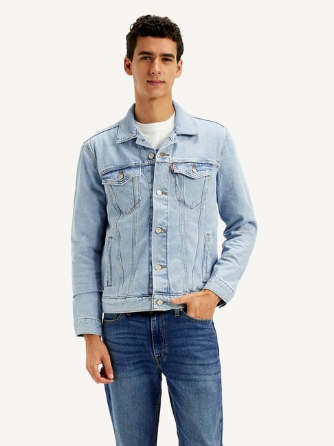 Levi's Blue Cotton Regular Fit Denim Jacket-picture-11