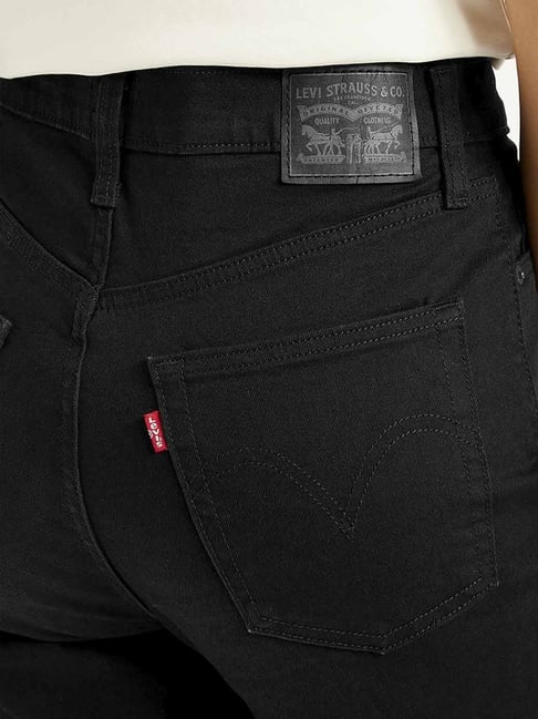 Levi's Black Cotton Straight Fit Jeans