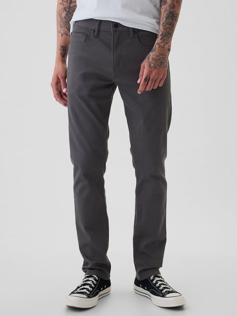 GAP Dark Grey Slim Fit Solid Jeans-picture-46