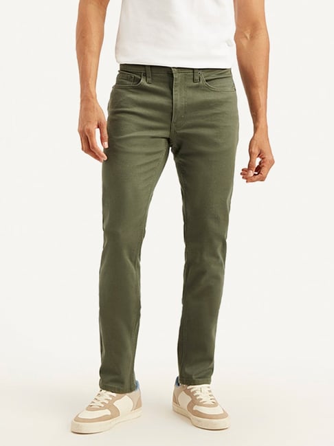 Levi's Olive Green Cotton Slim Fit Jeans