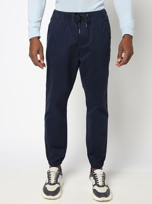 GAP Navy Regular Fit Solid Joggers
