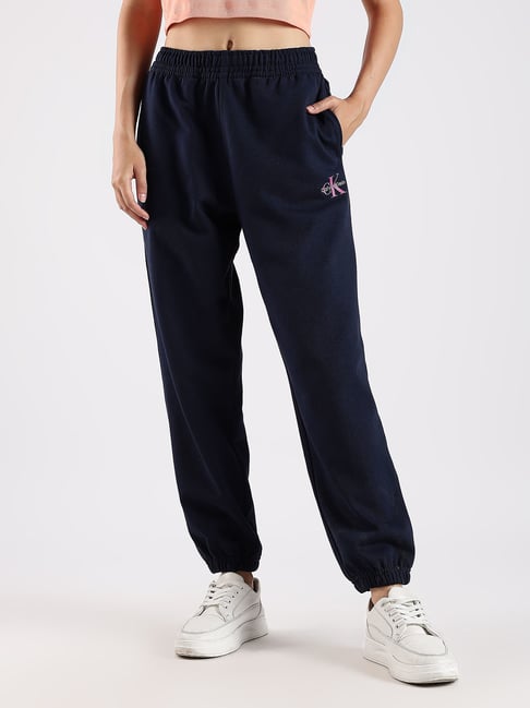Calvin Klein Jeans Navy Cotton Regular Fit Joggers-picture-17