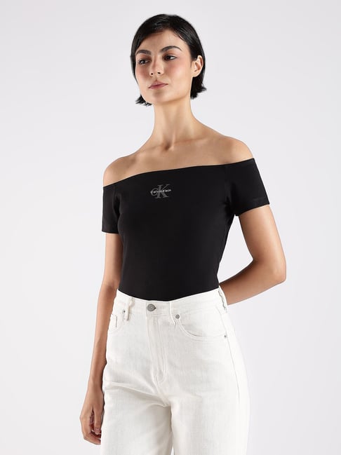 Calvin Klein Jeans Black Cotton Slim Fit Logo Printed T-Shirt-picture-37