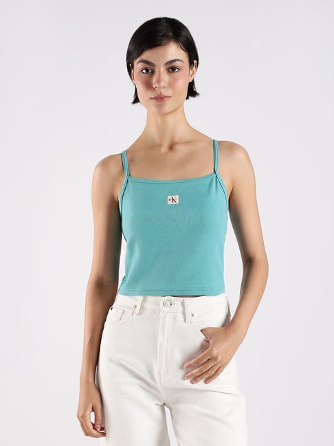 Calvin Klein Jeans Blue Cotton Slim Fit Top