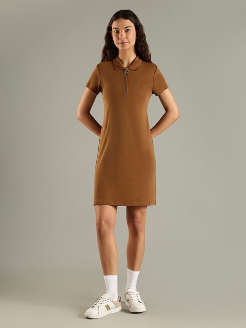 Tommy Hilfiger Brown Cotton Regular Fit Dress-picture-32