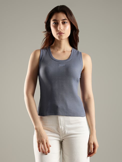 Tommy Hilfiger Grey Cotton Slim Fit Tank Top-picture-36