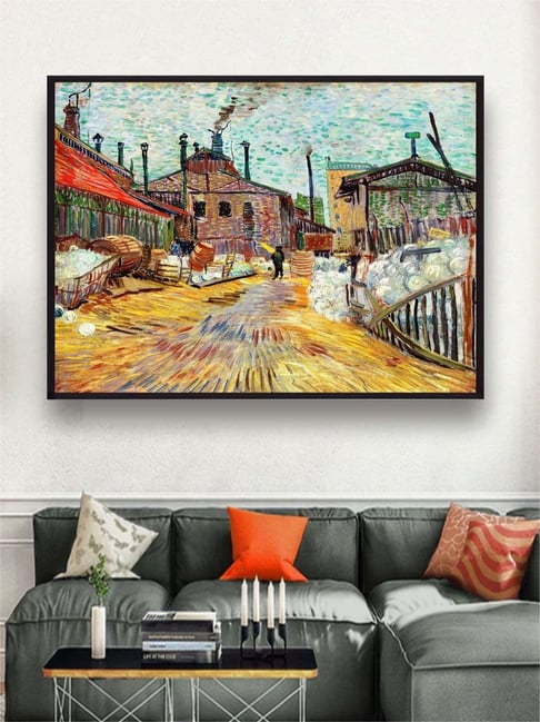 The Art House The Factory 1887 By Van Gogh Framed Wall Art - 22 x 19 Inch-picture-31