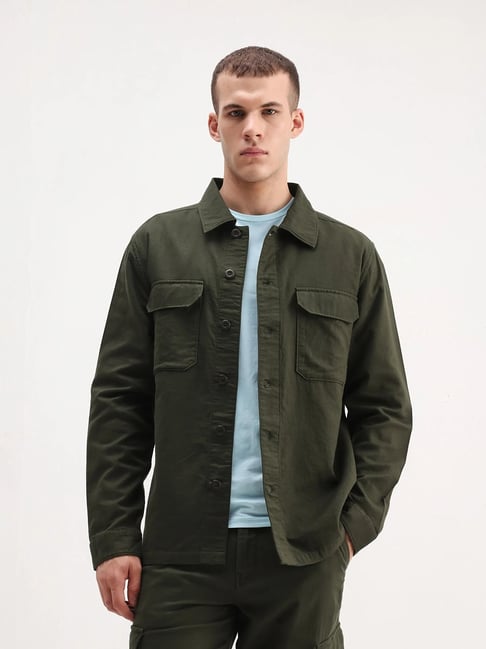 Rare Rabbit Green Cotton Regular Fit Solid Jacket-picture-29