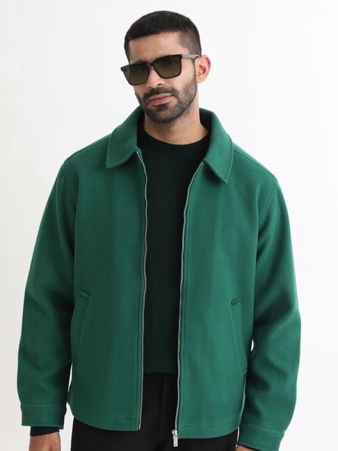 Rare Rabbit Green Regular Fit Solid Jacket-picture-18