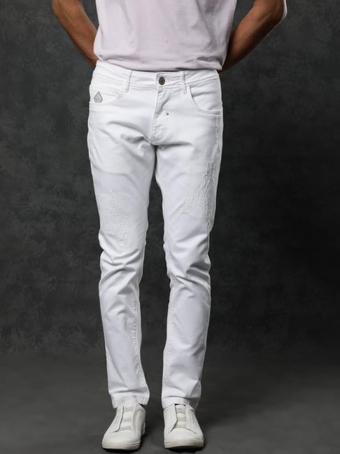 Rare Rabbit White Cotton Regular Fit Solid Jeans-picture-38
