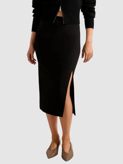 forever new Lacey Crepe Split Midi Skirt-picture-21