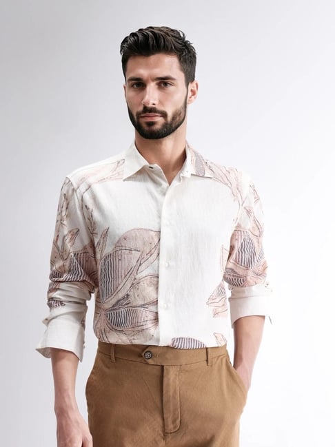 Rare Rabbit White Regular Fit Printed Shirt-picture-19