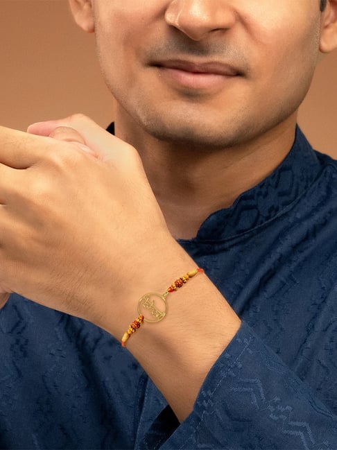 Kisna Diamond & Gold Jewellery 18K Yellow Gold Bhai Rakhi Bracelet cum Pendant