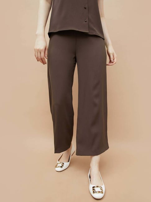 Code By Lifestyle Dark Brown Regular Fit Trousers-picture-35