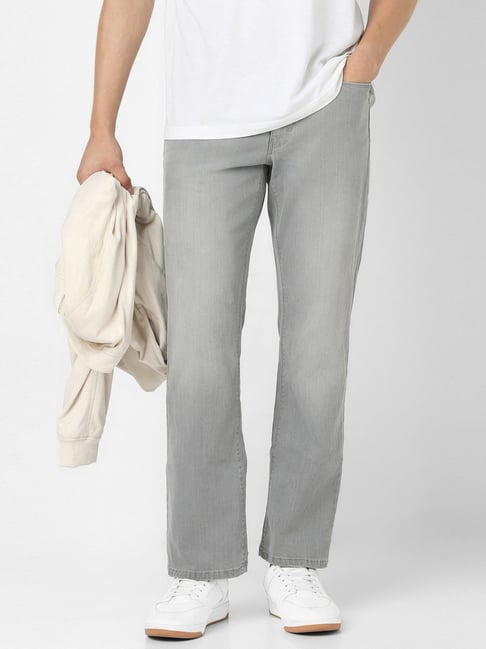 Van Heusen Grey Cotton Regular Fit Jeans