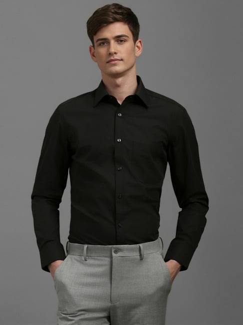 Louis Philippe Black Cotton Regular Fit Shirt-picture-19
