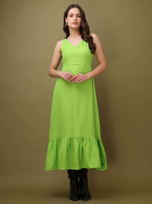 Purvaja Green Regular Fit Dress-picture-37