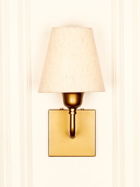 Divine Trends Gold Stainless Steel Antique Finish Elbow Wall lamp with Lampshade