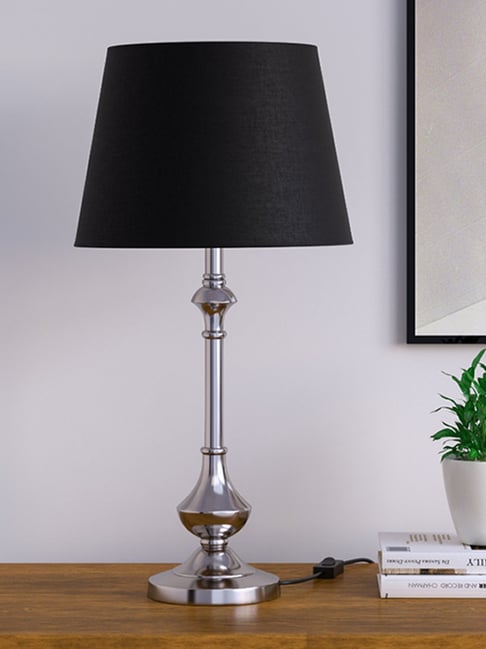 Divine Trends Nickel Aluminium Finish Table Lamp with Lampshade-picture-36