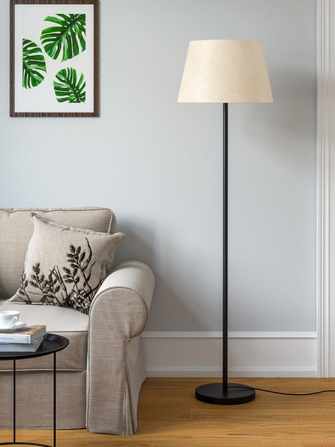 Divine Trends Black Metal Floor Lamp with Lamp Shade