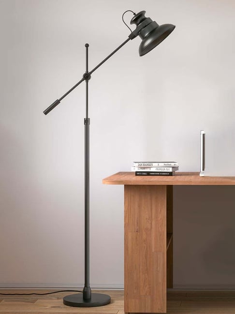 Divine Trends Black Aluminium Floor Lamp Standing Focused Light Adjustable Height & Moveable