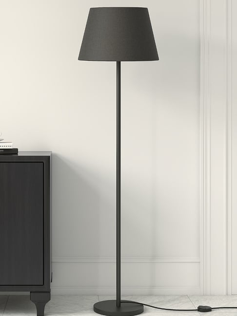 Divine Trends Black Metal Floor Lamp with Lamp Shade