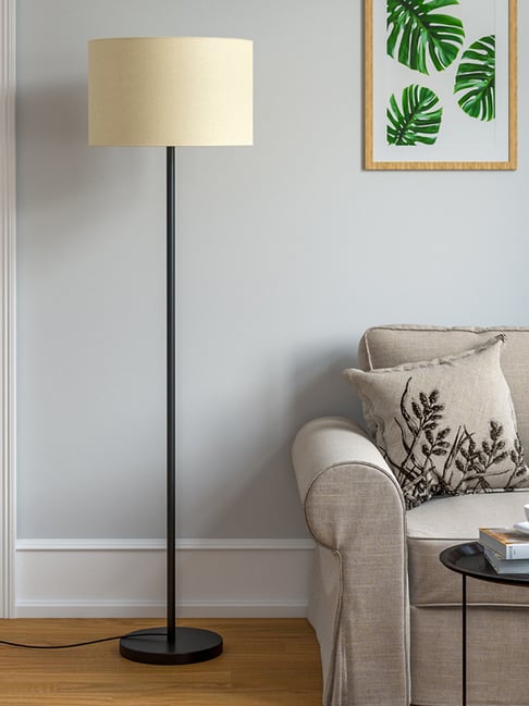 Divine Trends Black Metal Floor Lamp with Lamp Shade