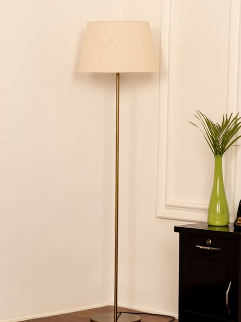 Divine Trends Gold Aluminium Floor Lamp with Lampshade