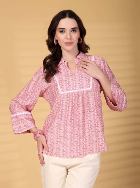 Gipsy Pink Regular Fit Printed Top-picture-16
