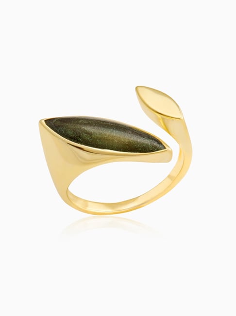 GIVA 925 Sterling Silver Golden Ring for Women