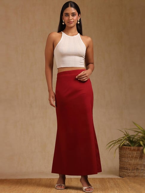 Soch Maroon Cotton Spandex Solid Sharewear-picture-21