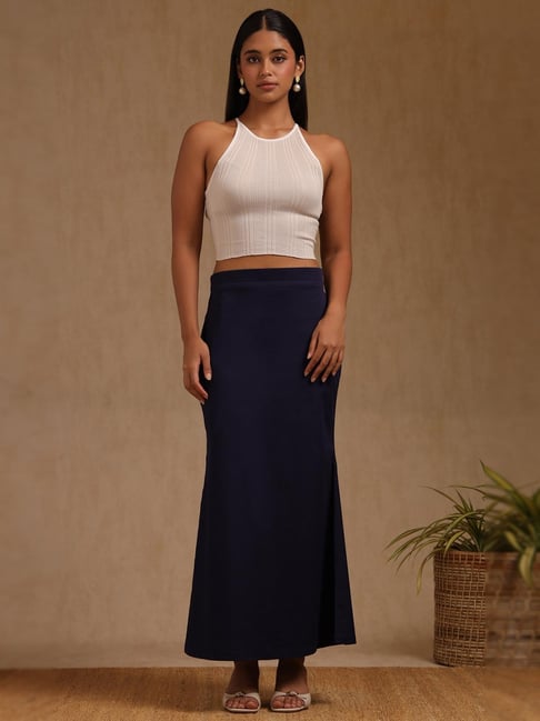 Soch Navy Blue Cotton Spandex Solid Sharewear-picture-39